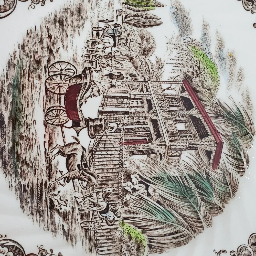 Heritage Hall French Provincial Plate New Orleans Vieux Carre Ironstone Brown
